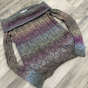 American Rag Cie Open-Knit Off-Shoulder Sweater – Size S